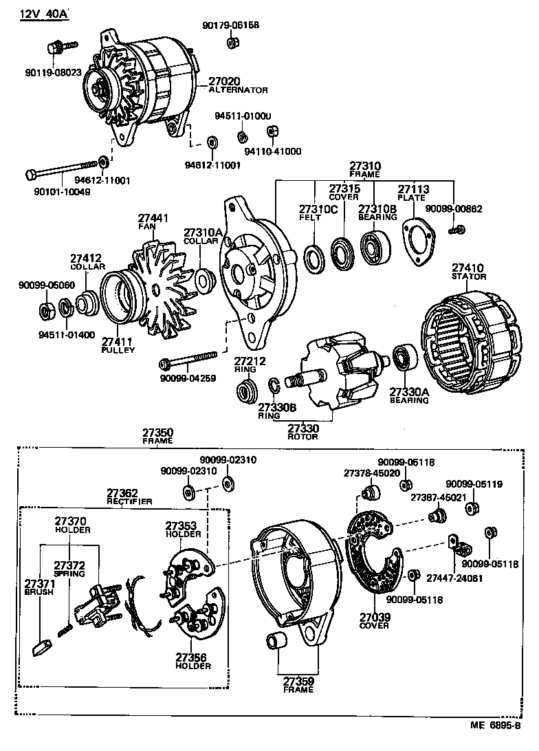 27020-12040 ALTERNATOR ASSY product image