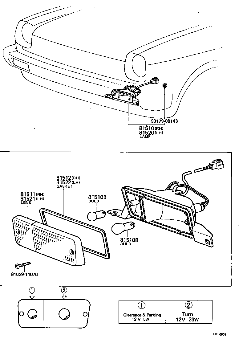 81510-19845 LAMP ASSY, FRONT TURN SIGNAL, RH product image