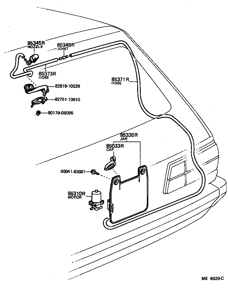 90446-06002 HOSE, REAR WASHER (FROM JOINT TO JOINT), NO.4 product image