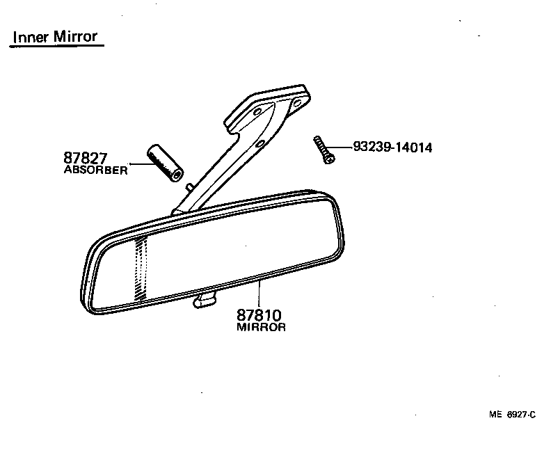 67119-10040 RETAINER, OUTER REAR VIEW MIRROR, LH product image