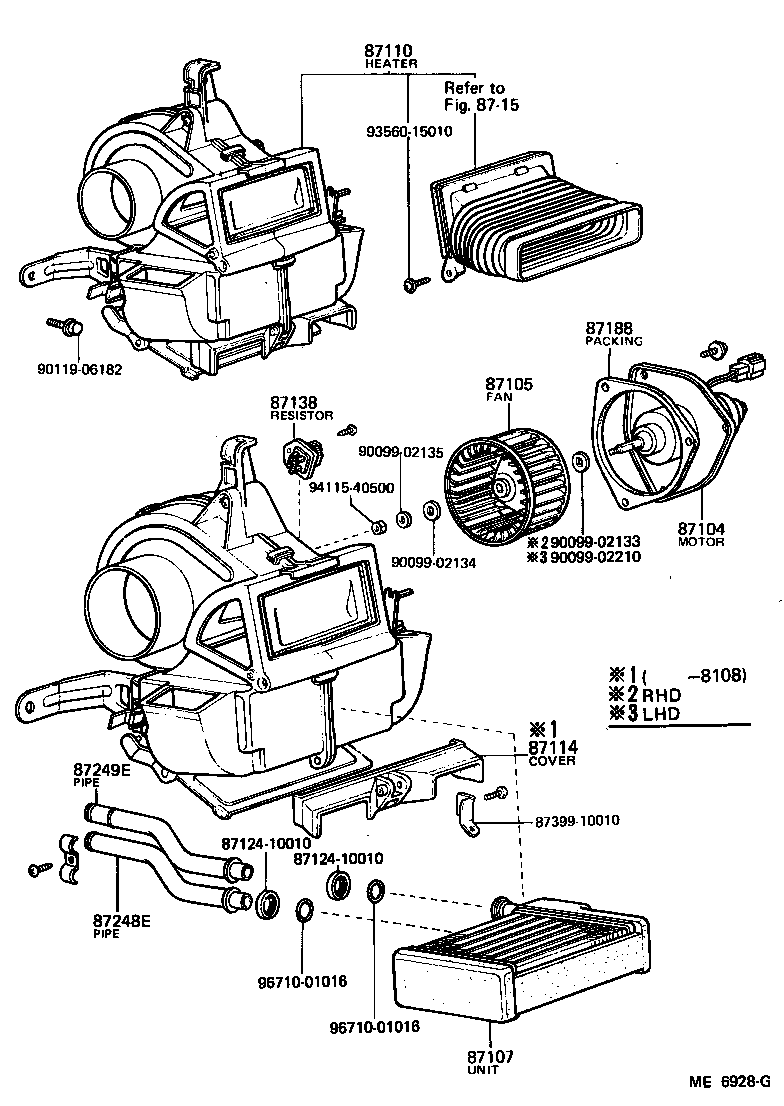 87104-10140 MOTOR SUB-ASSY, HEATER BLOWER product image