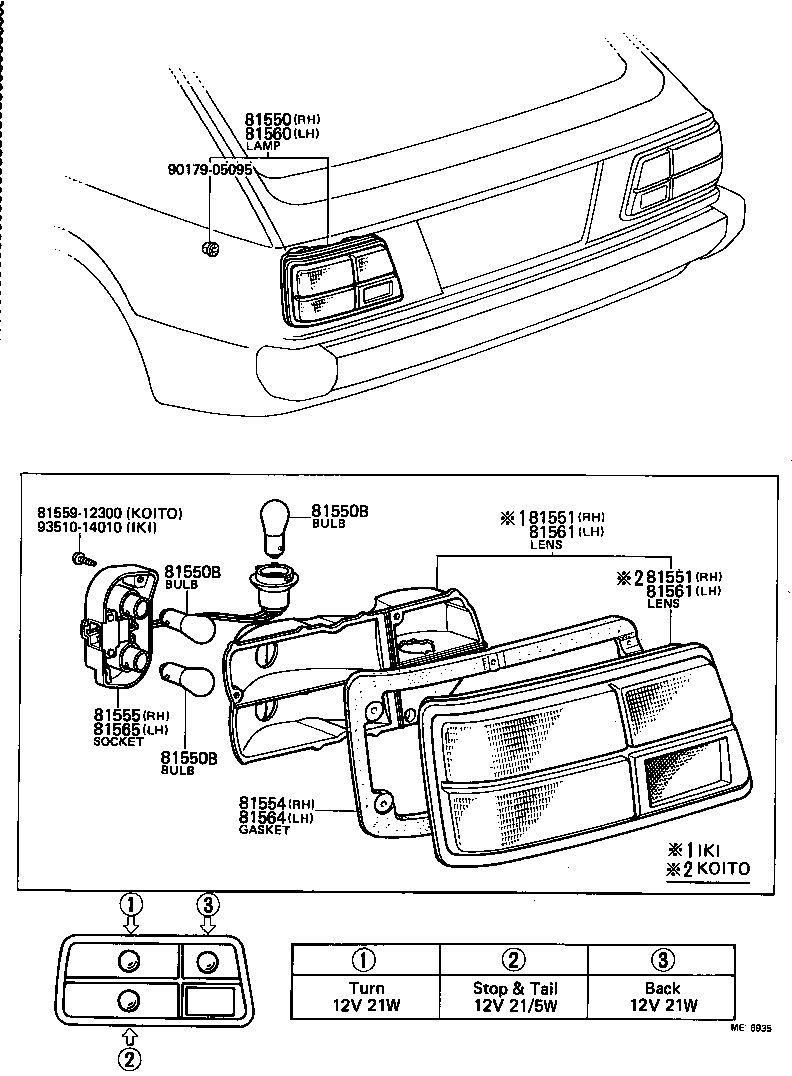 81551-10170 LENS, REAR COMBINATION LAMP, RH product image