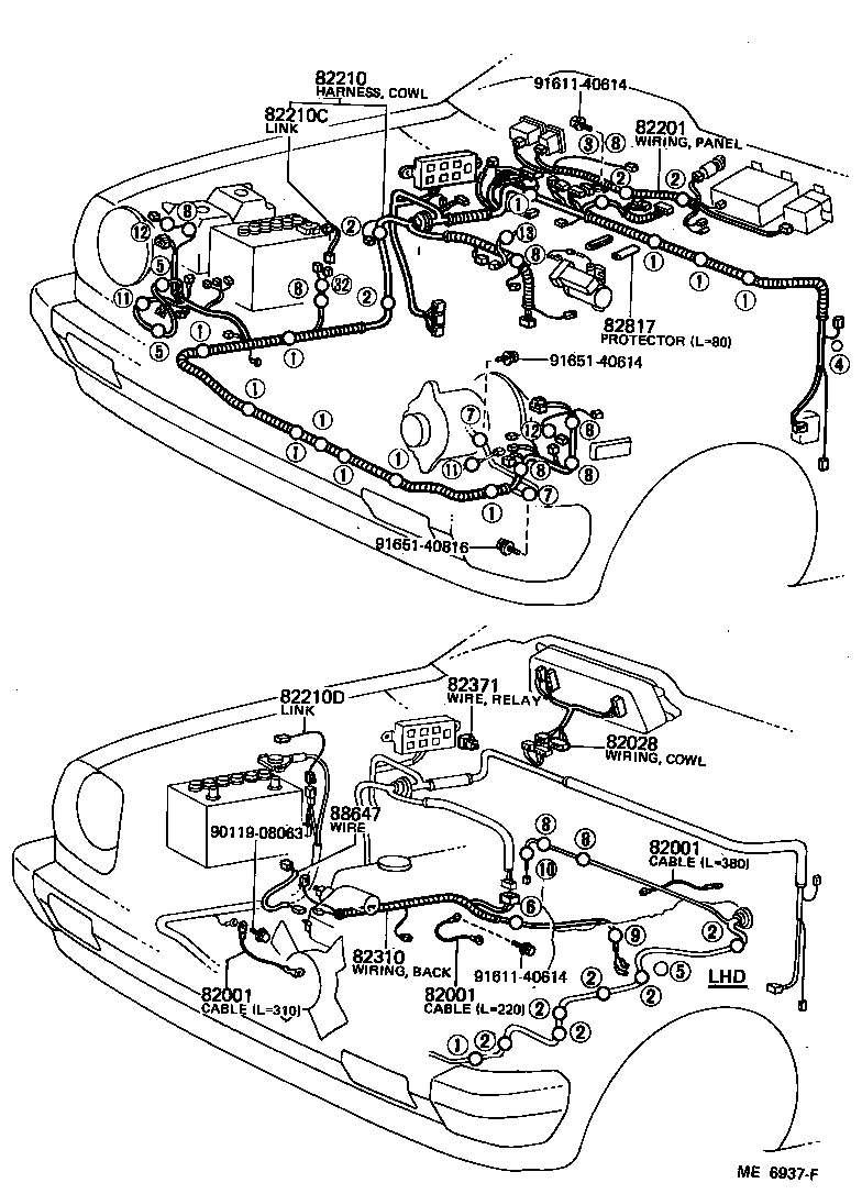 82046-10041 WIRE SUB-ASSY, REAR WINDOW DEFOGGER EARTH product image