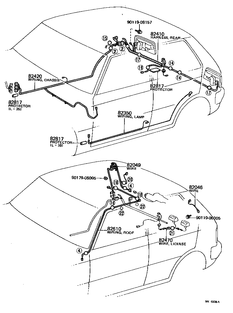 82046-10041 WIRE SUB-ASSY, REAR WINDOW DEFOGGER EARTH product image