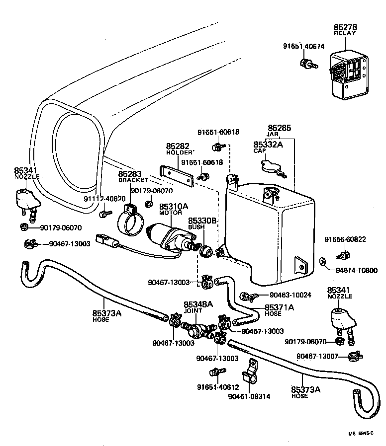 85361-10080 HOLDER ASSY, HEADLAMP CLEANER WASHER JAR product image