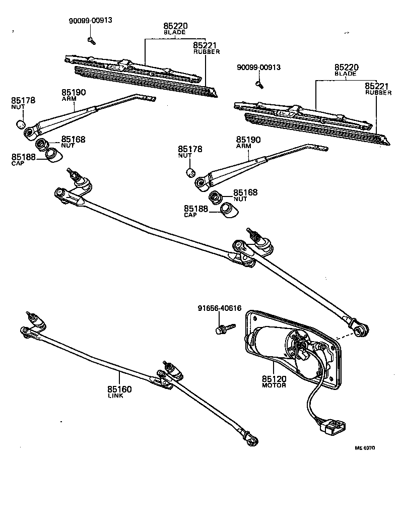85160-89111 LINK ASSY, WINDSHIELD WIPER product image