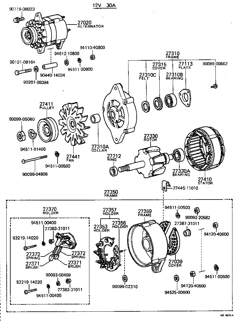 27359-22011 FRAME, ALTERNATOR RECTIFIER END product image