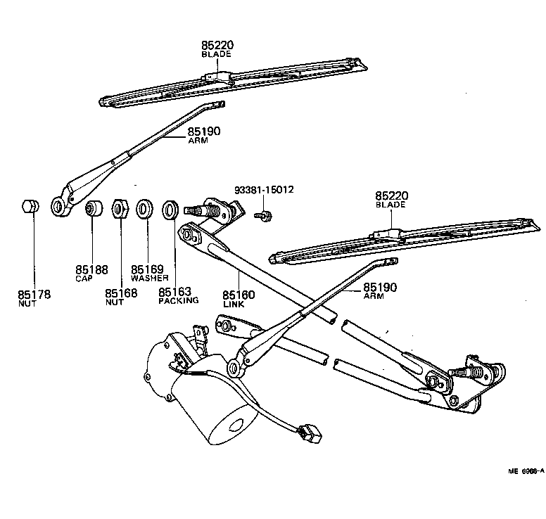 85182-60040 NUT (FOR FRONT WIPER ARM SETTING) product image