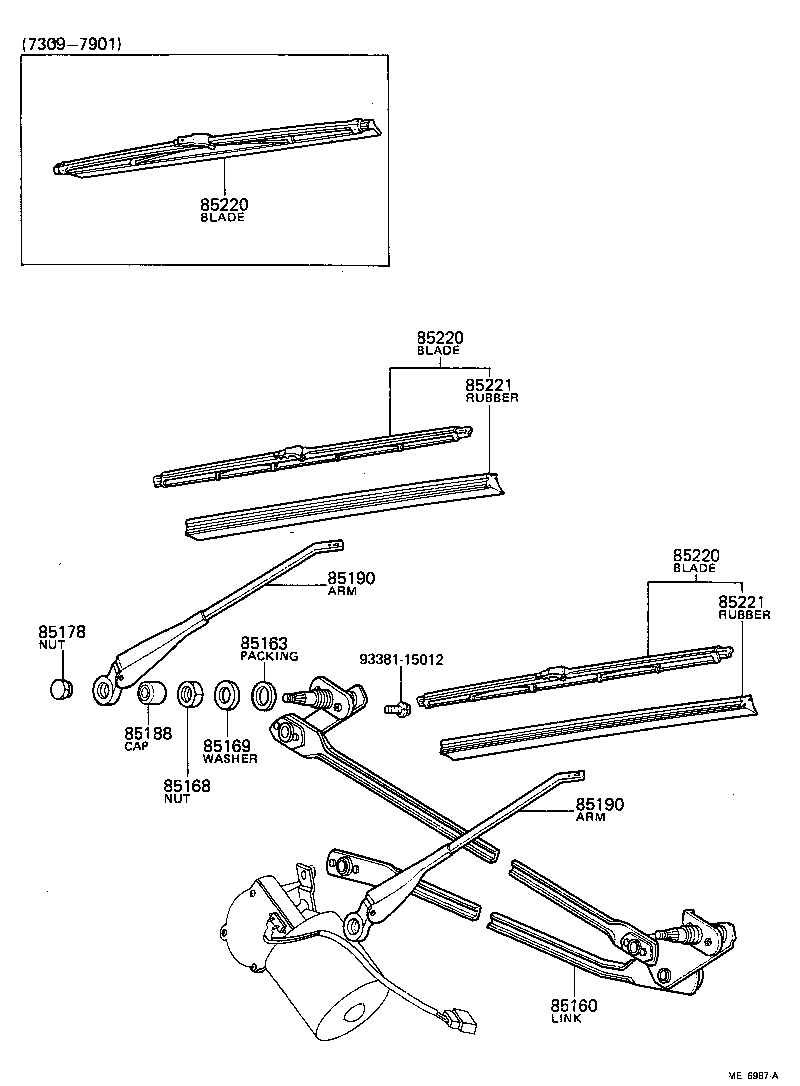 85182-60040 NUT (FOR FRONT WIPER ARM SETTING) product image