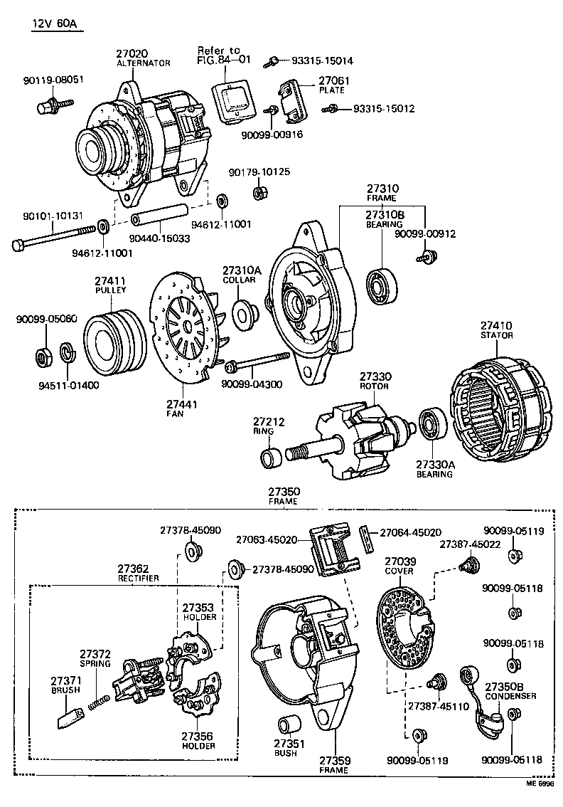27310-45071 FRAME ASSY, DRIVE END, ALTERNATOR product image