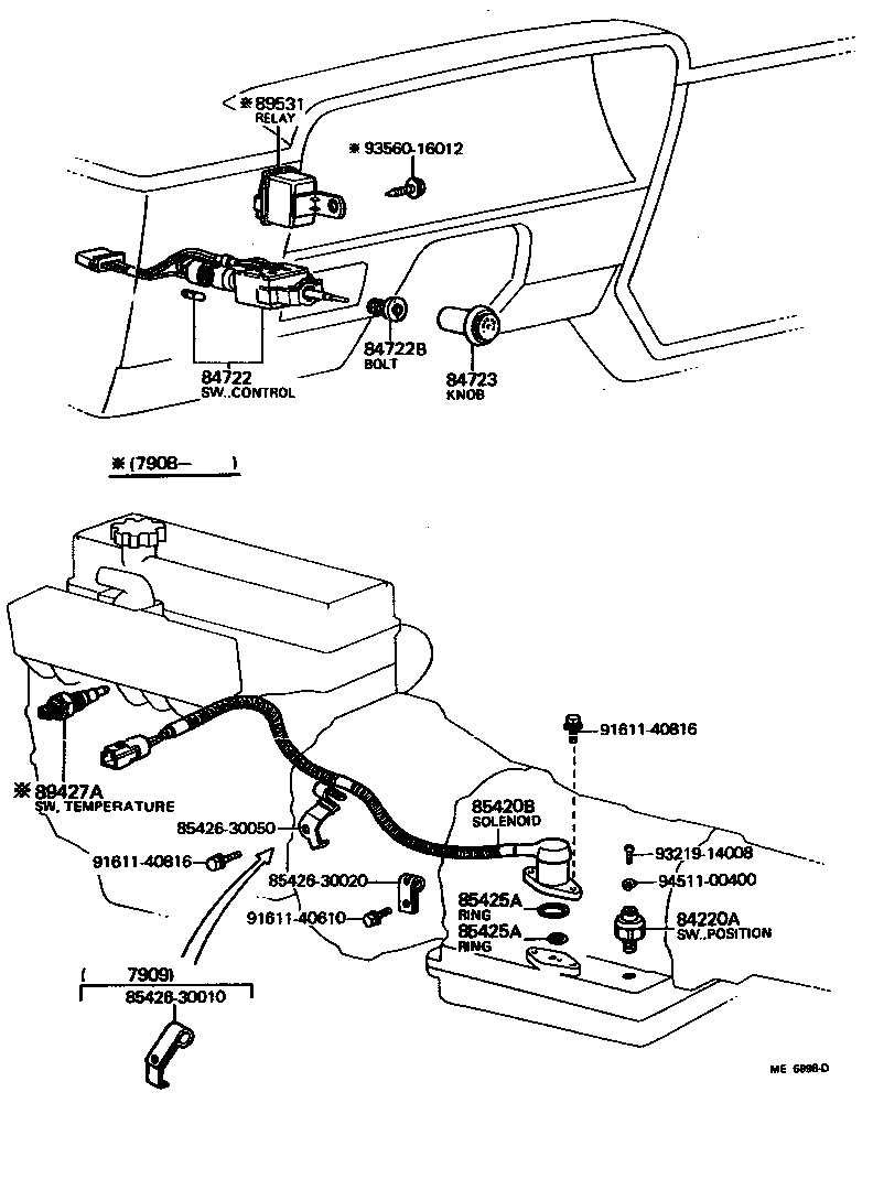 Toyota 84722-22021 SWITCH, TRANSMISSION CONTROL