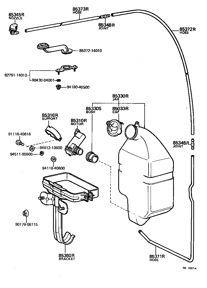 85360-14020 BRACKET ASSY, REAR WASHER product image