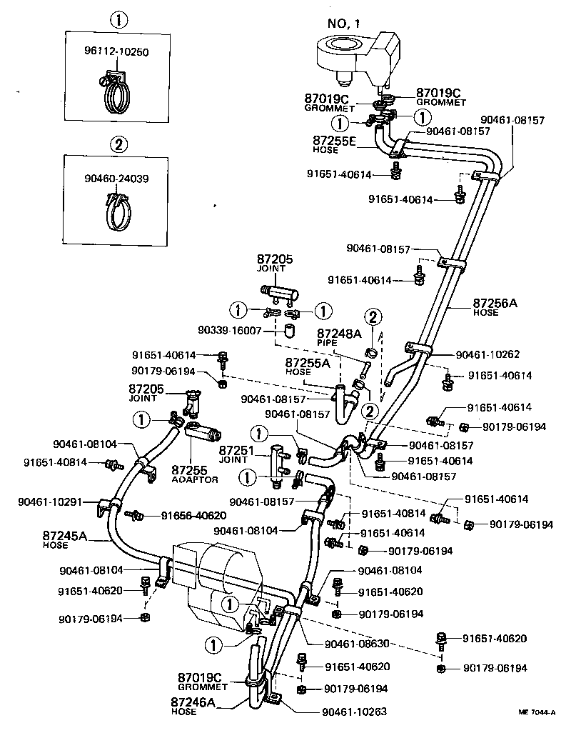 87206-60101 JOINT OR UNION, FRONT HEATER HOSE THROUGH OR INLET VALVE product image