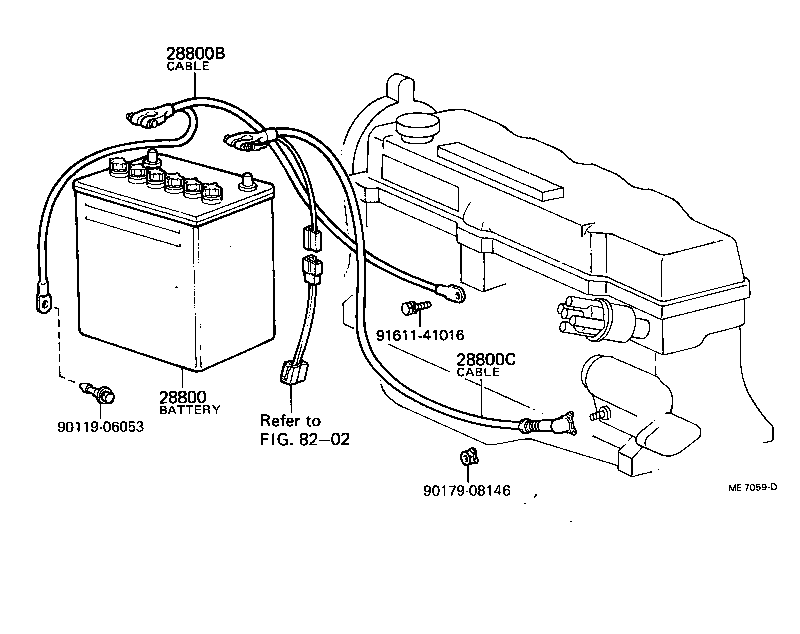 90982-01288 CABLE, BATTERY TO STARTER(FOR BATTERY TO MAIN SWITCH) product image