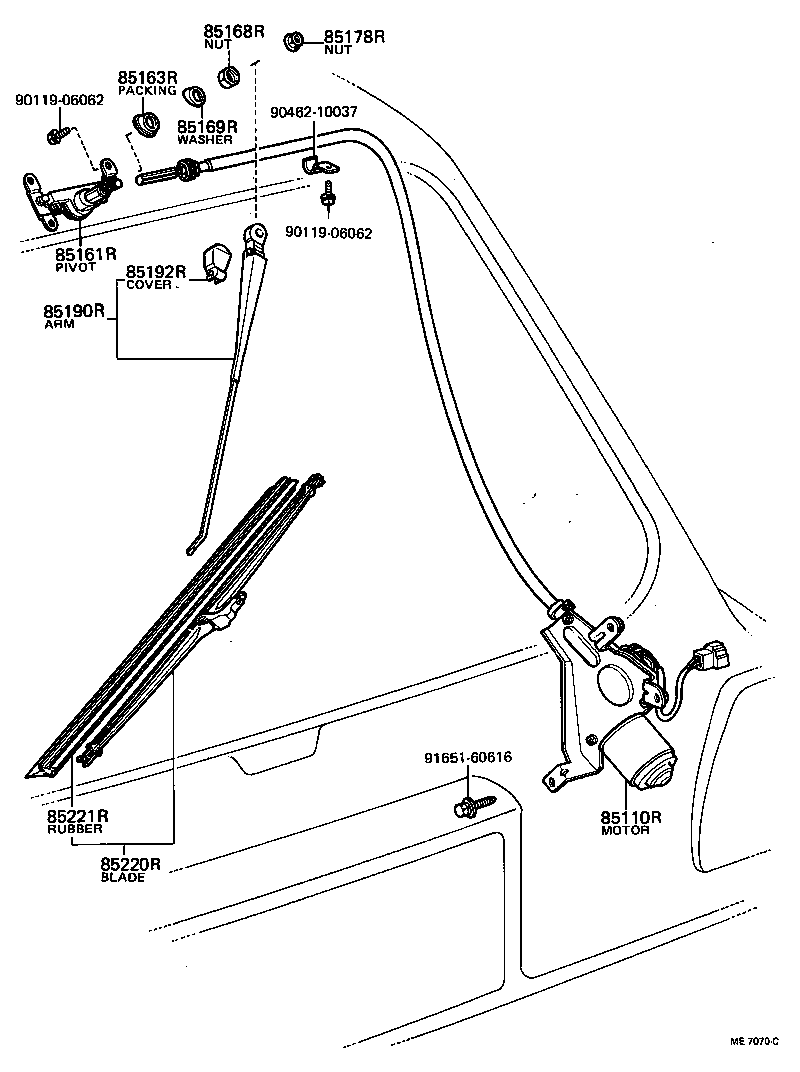 Toyota 85220-16010 BLADE ASSY, REAR WIPER