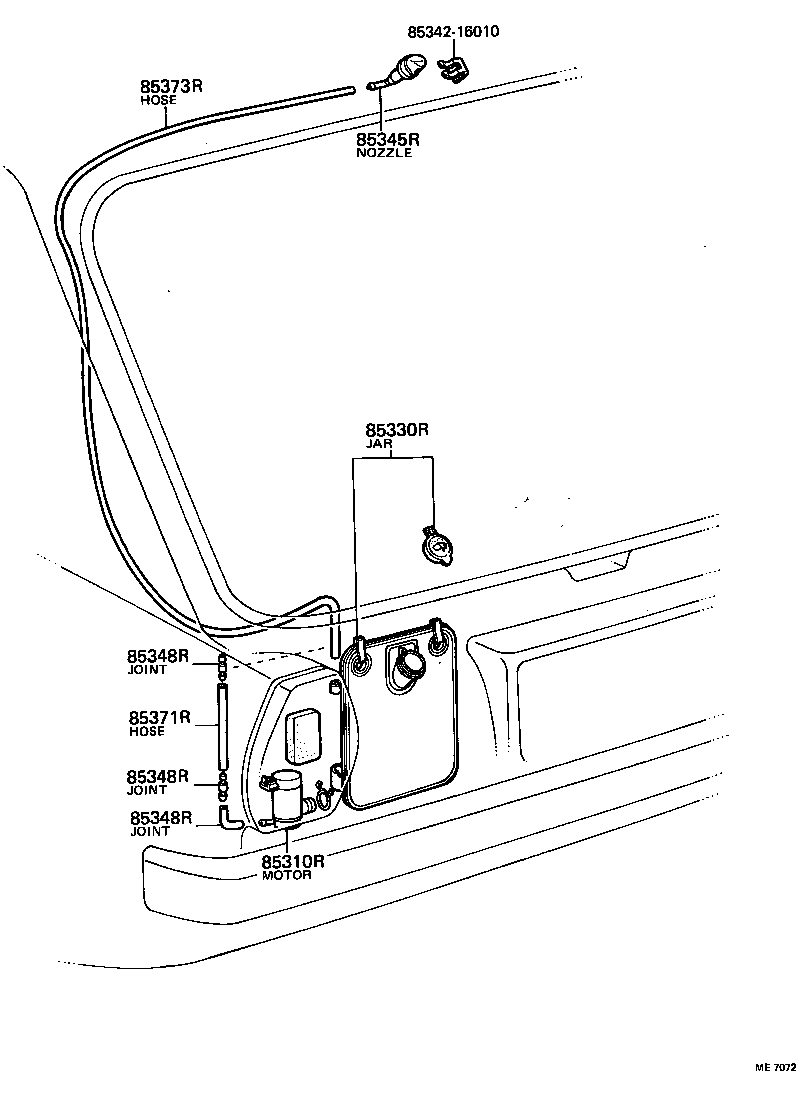 90099-33293 HOSE, REAR WASHER (FROM MOTOR TO JOINT) product image