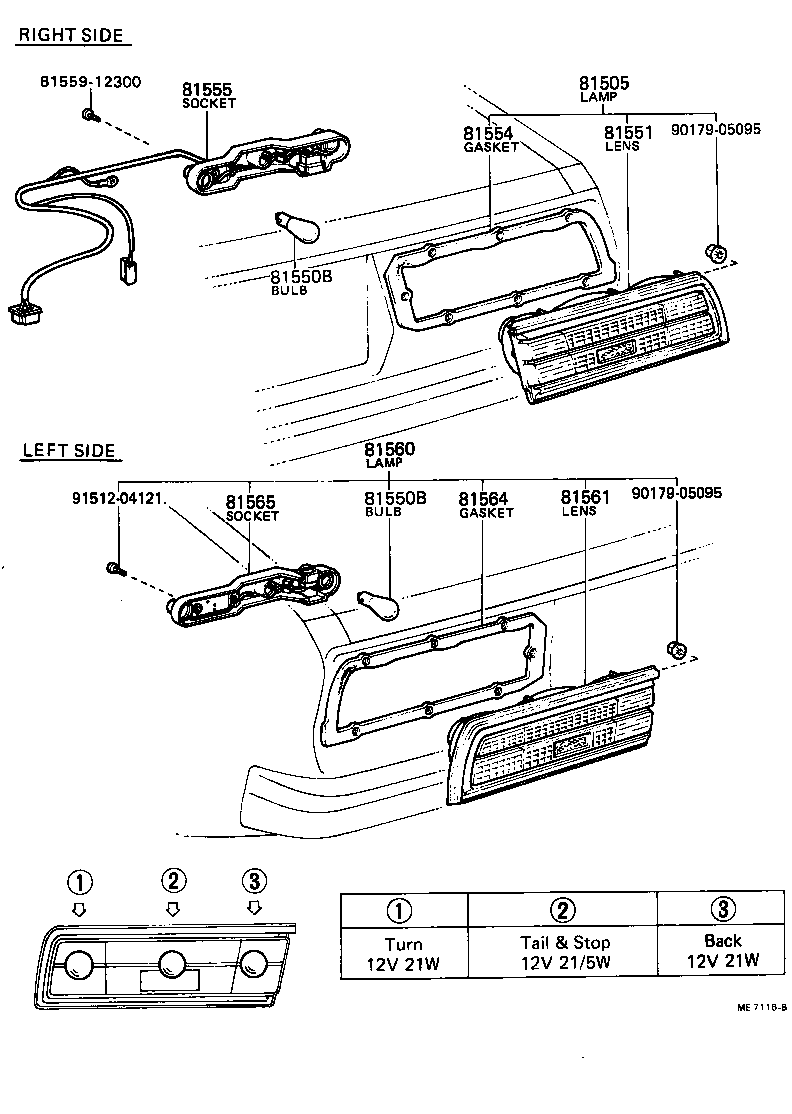 81561-12440 LENS, REAR COMBINATION LAMP, LH product image