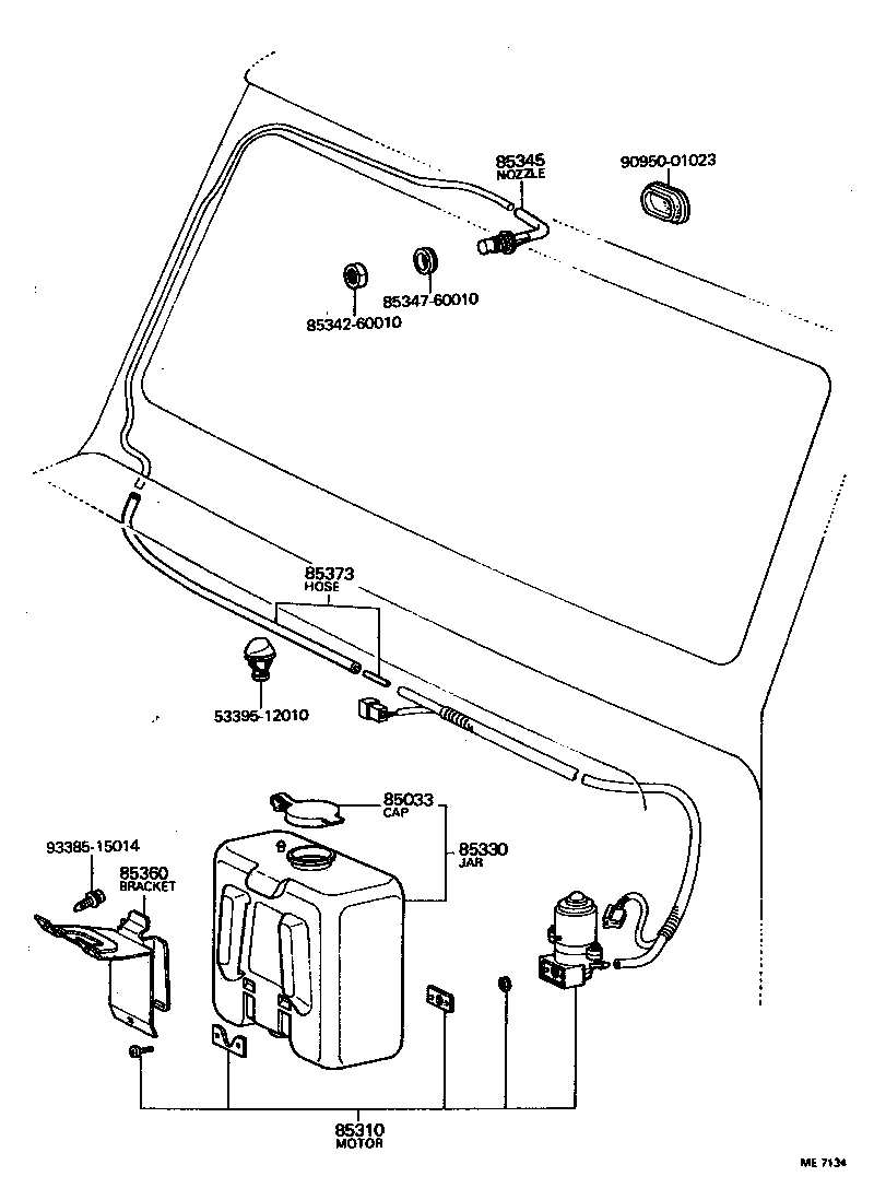 90446-08005 HOSE, WINDSHIELD WASHER (FROM MOTOR TO JOINT) product image