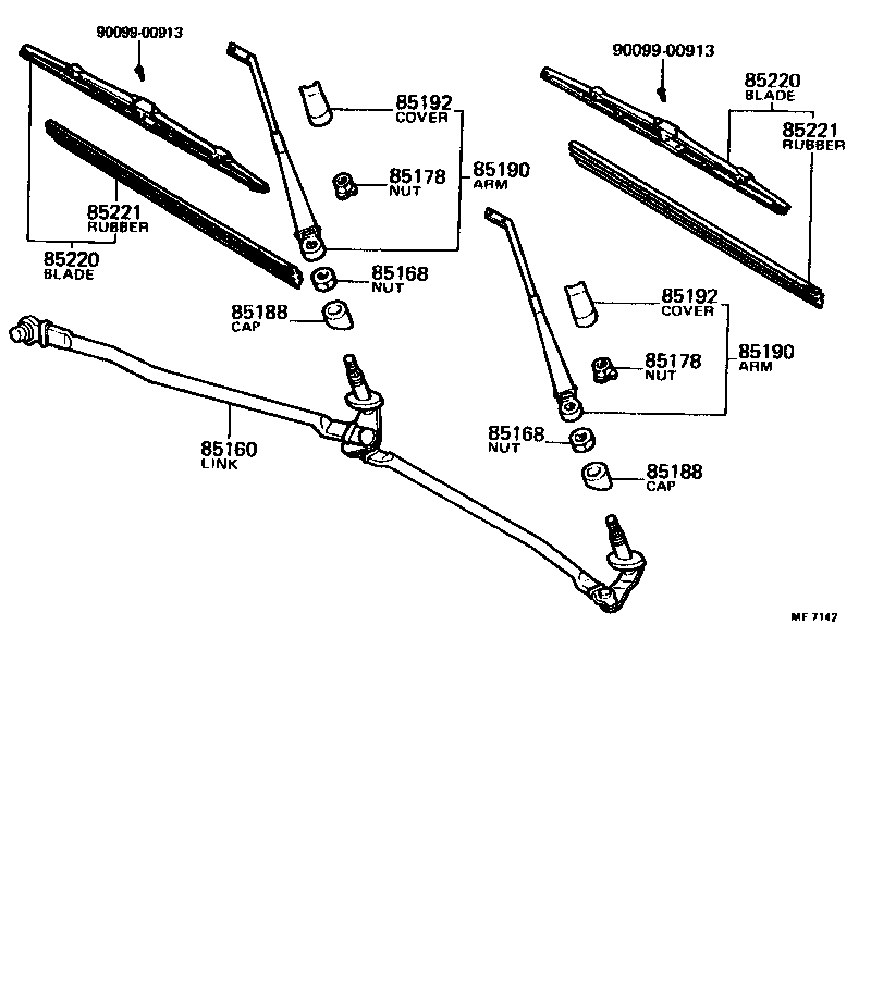 85120-12110 MOTOR AND BRACKET ASSY, WINDSHIELD WIPER product image