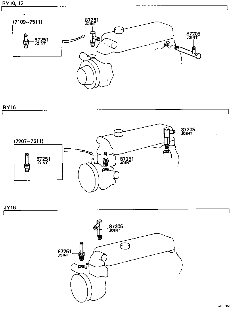 87251-36010 JOINT OR UNION, WATER HOSE THROUGH product image