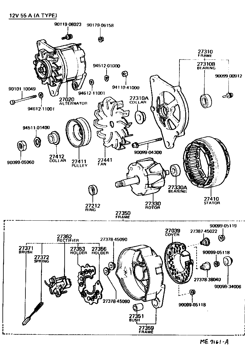 Toyota 27359-45111 FRAME, ALTERNATOR RECTIFIER END