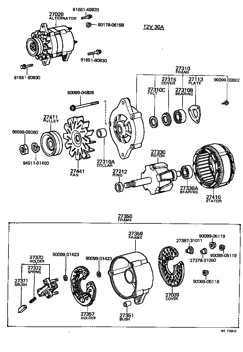 27310-31012 FRAME ASSY, DRIVE END, ALTERNATOR product image