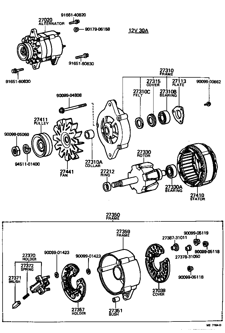 27020-46033 ALTERNATOR ASSY product image