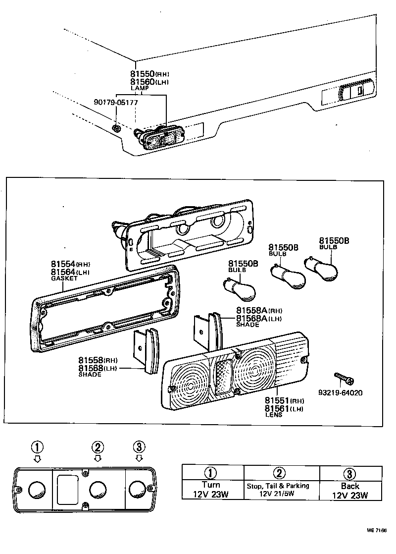 81550-29795 LAMP ASSY, REAR COMBINATION, RH product image