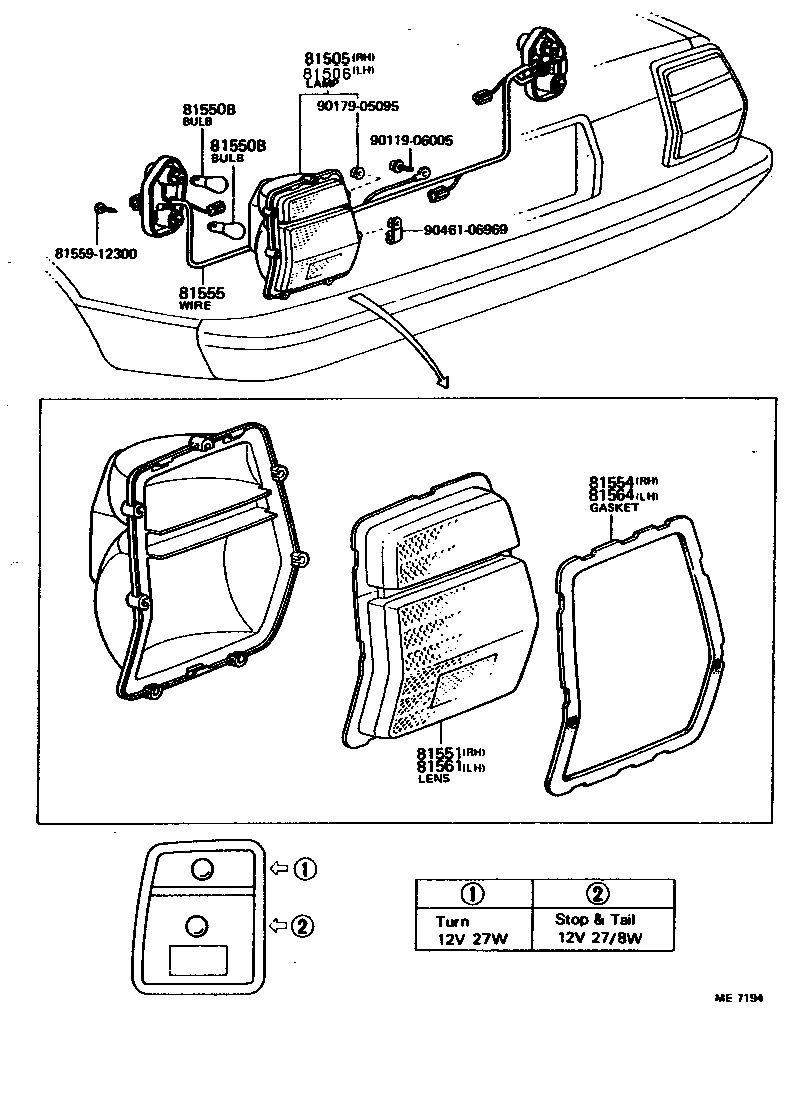 81565-23170 SOCKET & WIRE SUB-ASSY, REAR COMBINATION LAMP, LH product image