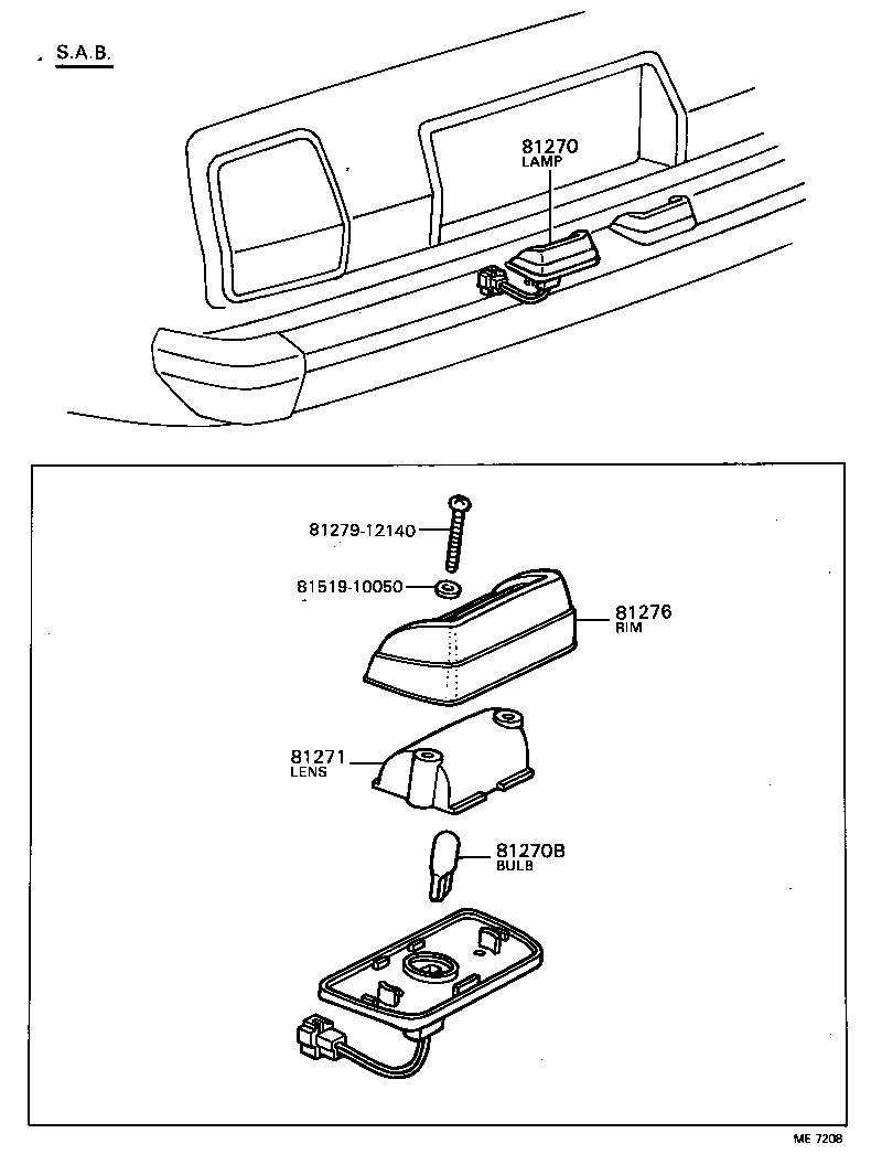 81270-29296 LAMP ASSY, LICENSE PLATE product image