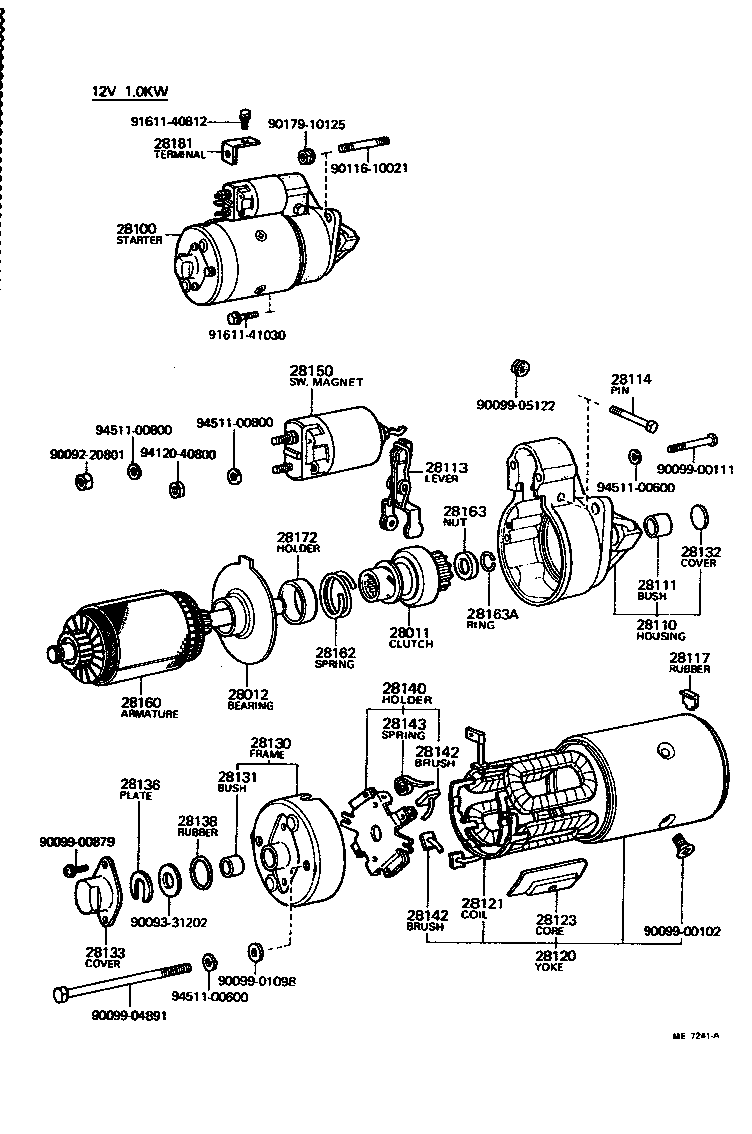 Toyota 28100-54090 STARTER ASSY