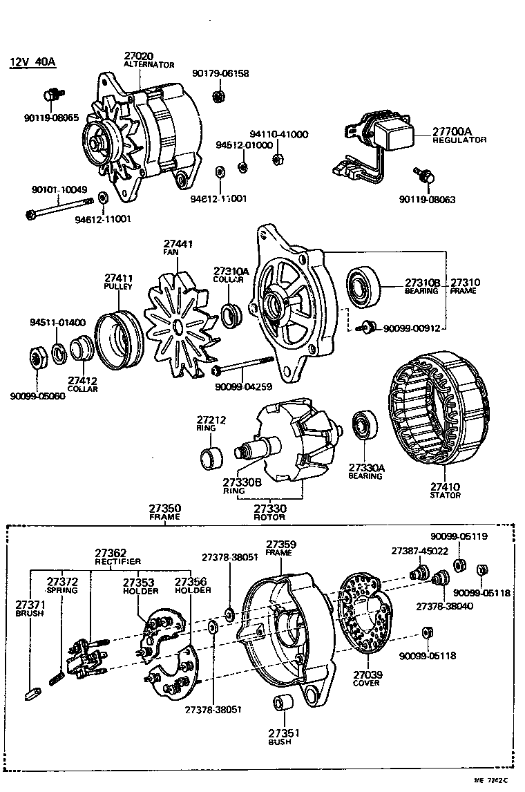 Toyota 27330-54060 ROTOR ASSY, ALTERNATOR