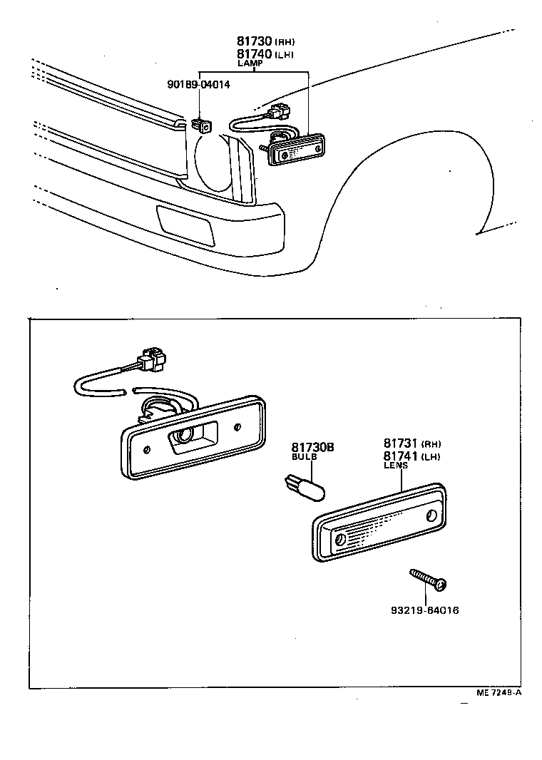 81740-39105 LAMP ASSY, SIDE TURN SIGNAL, LH product image