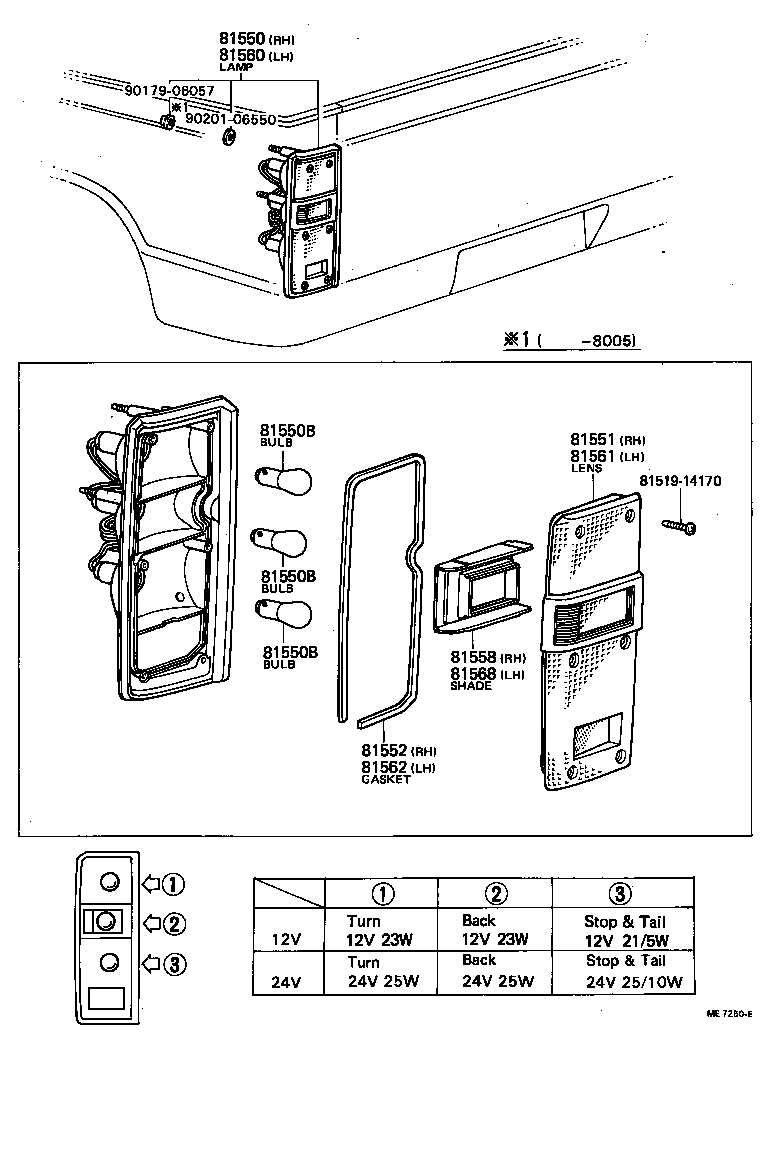 81550-39635 LAMP ASSY, REAR COMBINATION, RH product image