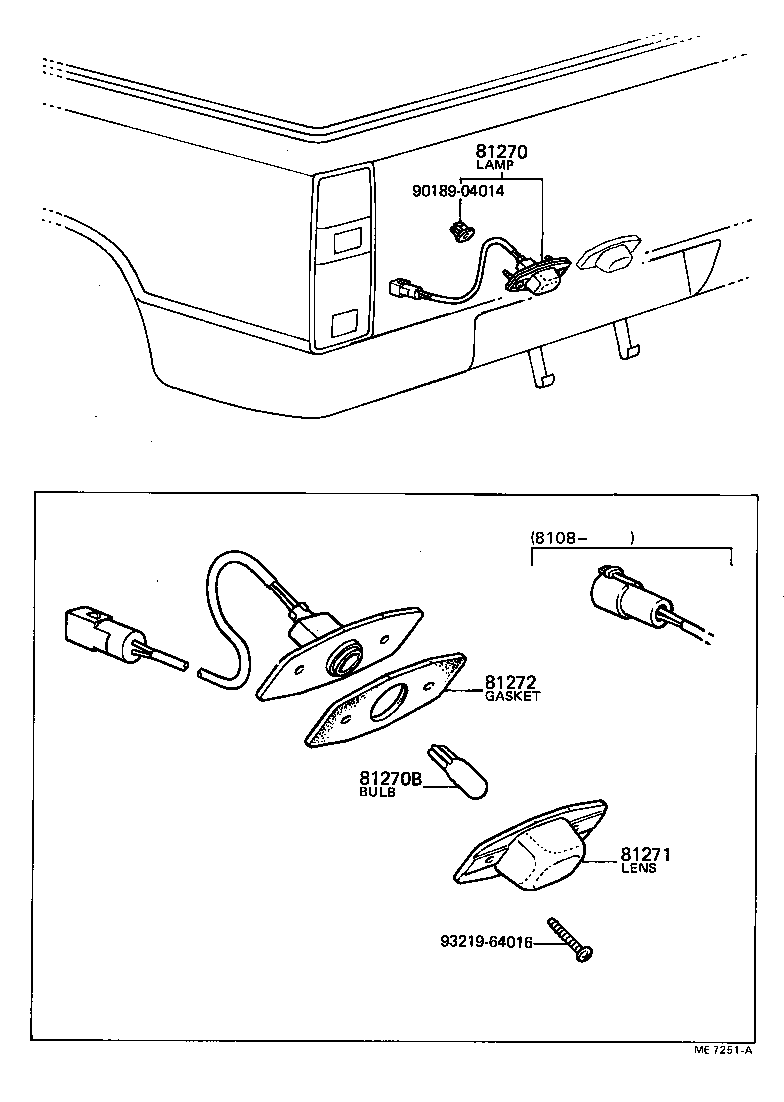 Toyota 81272-89110 GASKET, LICENSE PLATE LAMP LENS