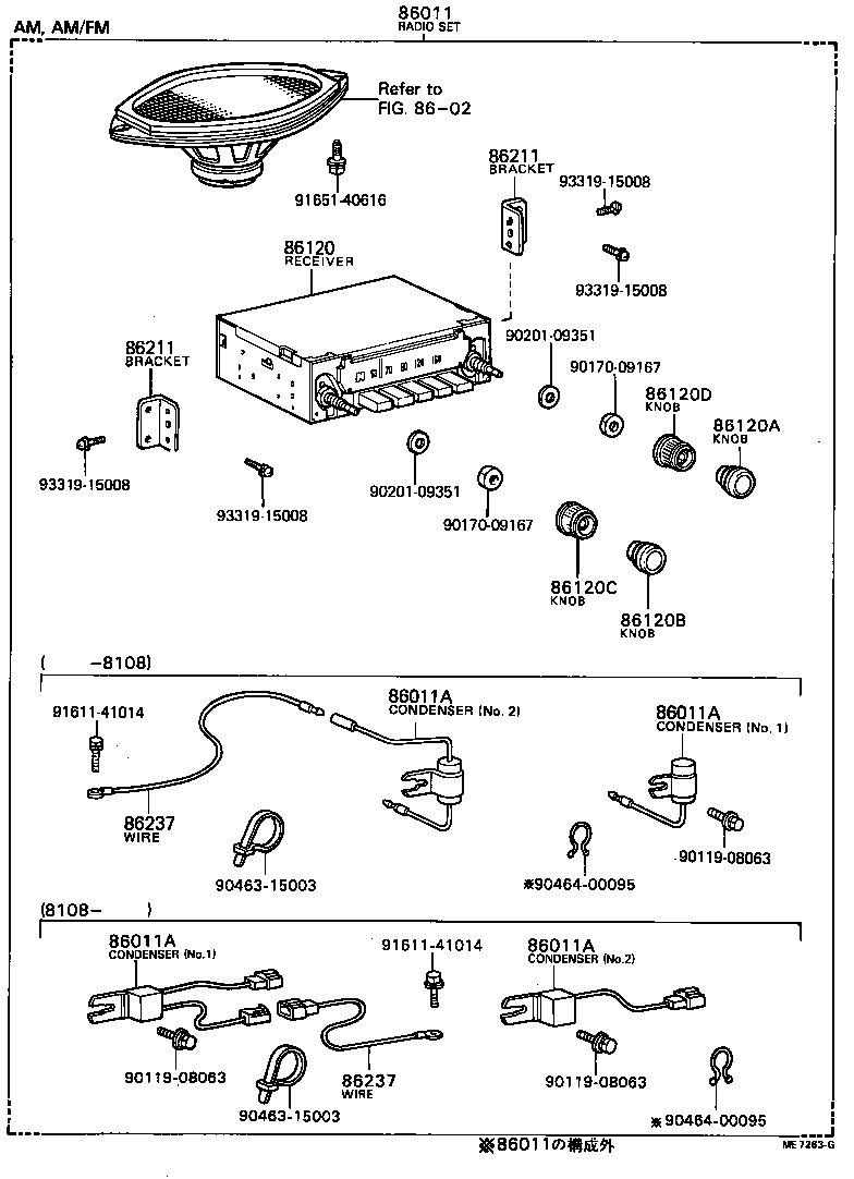 86011-39155 RADIO & SETTING PARTS SET product image