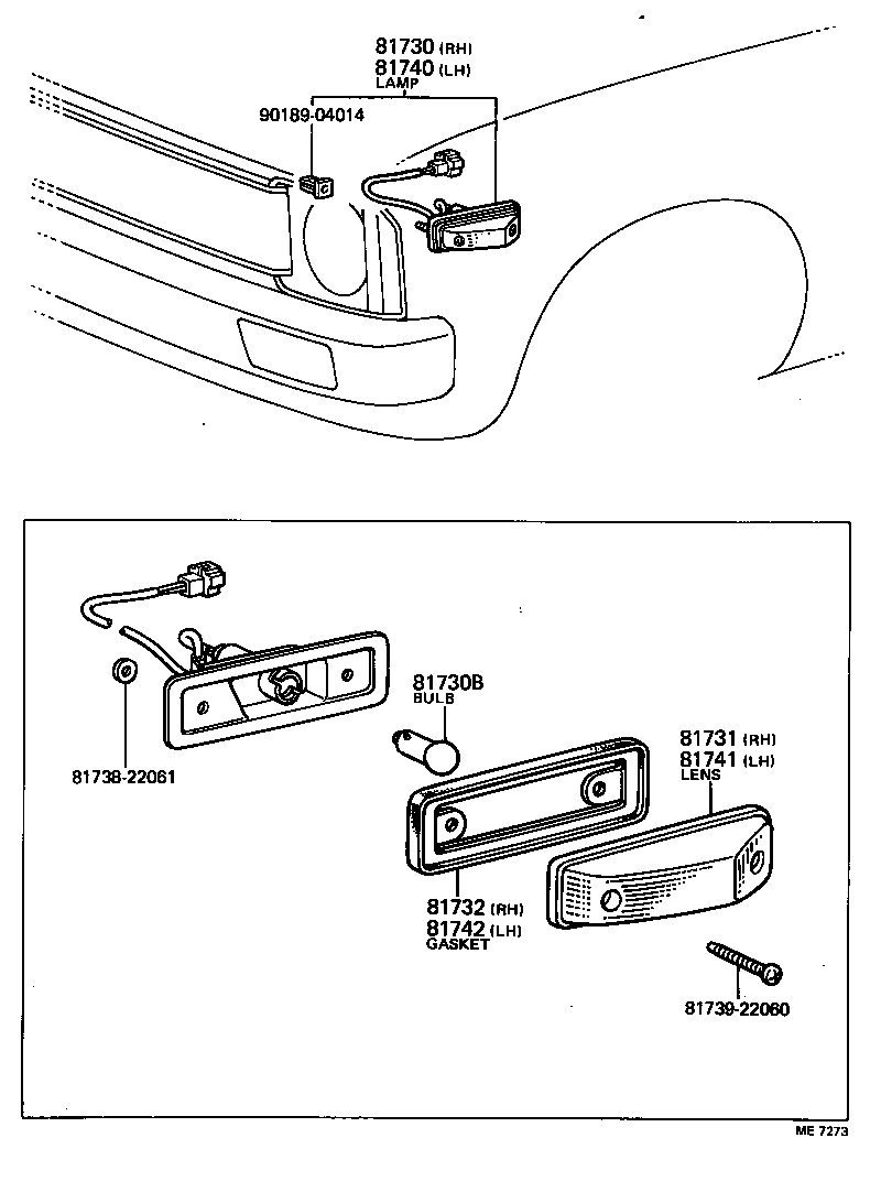 81740-39105 LAMP ASSY, SIDE TURN SIGNAL, LH product image