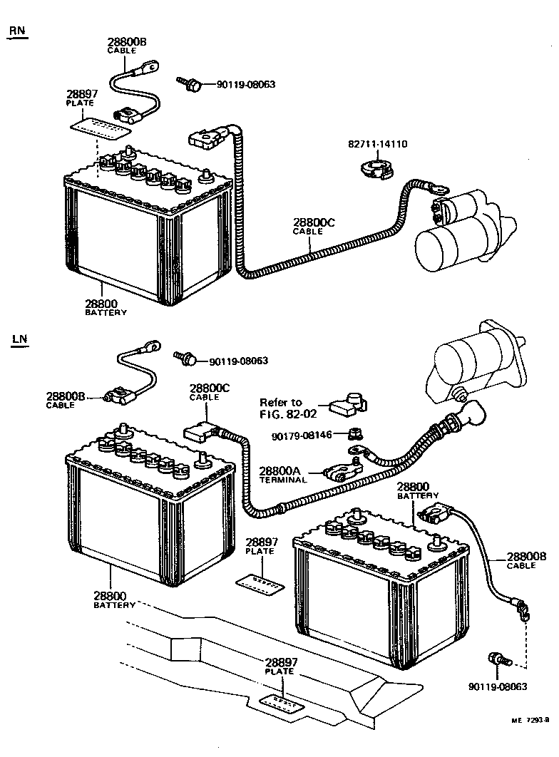 Toyota 90982-01387 CABLE, BATTERY TO STARTER(FOR BATTERY TO MAIN SWITCH)