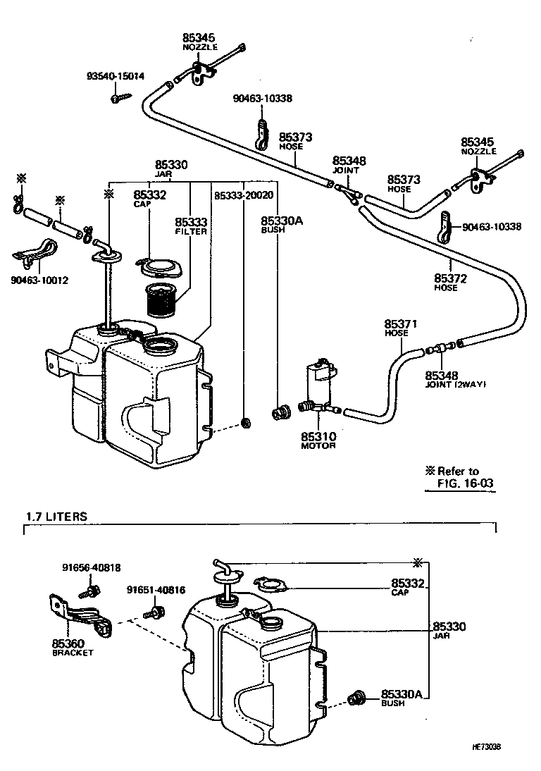 Toyota 85341-89104 NOZZLE, WINDSHIELD WASHER