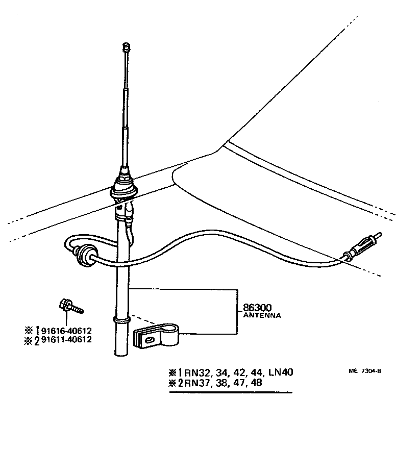 Toyota 86300-95111 ANTENNA ASSY, W/HOLDER