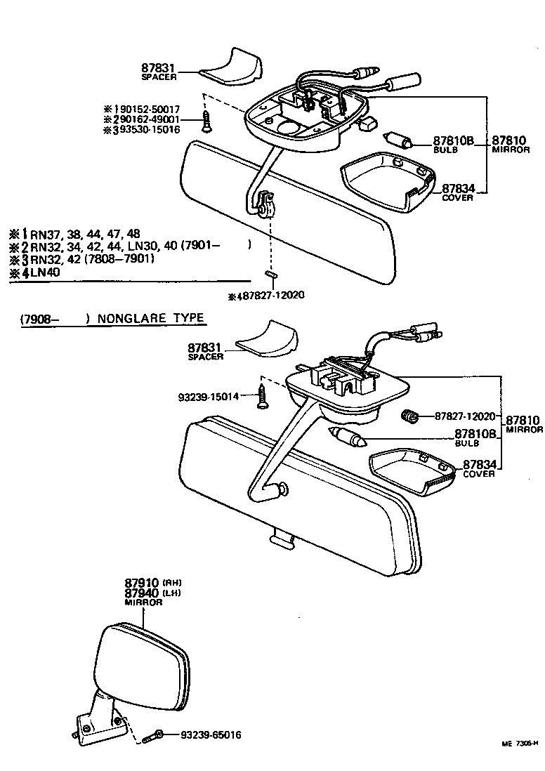 87810-89108-03 MIRROR ASSY, INNER REAR VIEW product image