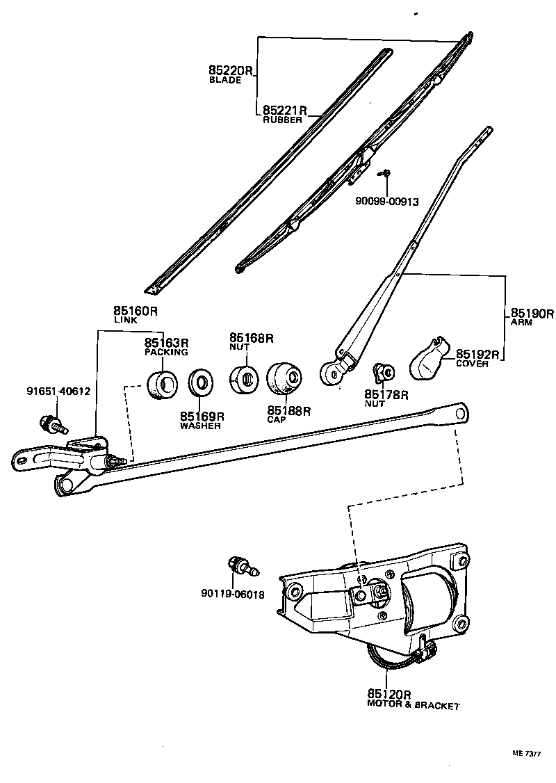 85192-20030 COVER, REAR WIPER ARM product image