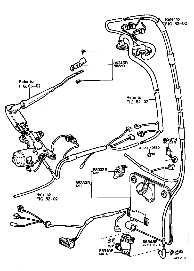 Toyota 85330-20251 JAR ASSY, REAR WASHER
