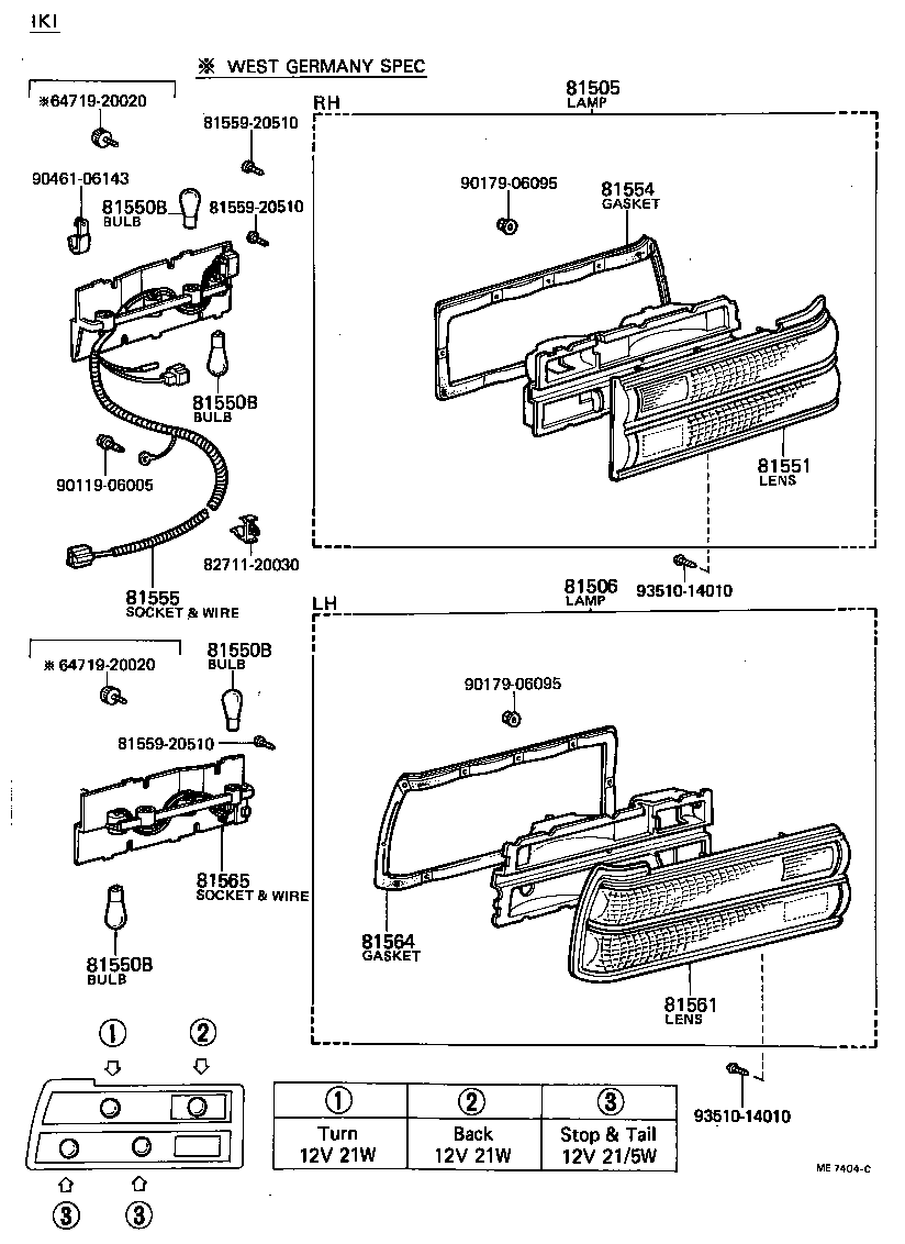 81550-80080 LAMP ASSY, REAR COMBINATION, RH product image