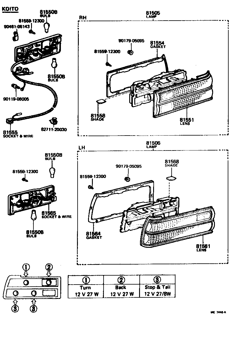 Toyota 81550-29885 LAMP ASSY, REAR COMBINATION, RH