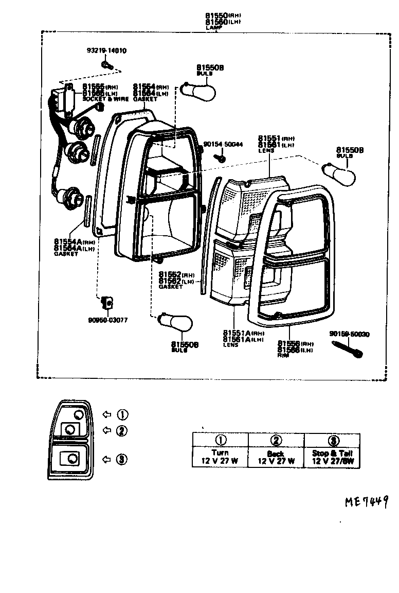 81565-20441 SOCKET & WIRE SUB-ASSY, REAR COMBINATION LAMP, LH product image