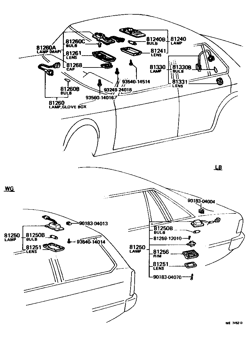 Toyota 81250-20010-02 LAMP ASSY, ROOM, NO.2