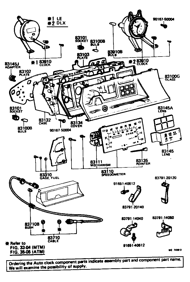 Toyota 83132-2B360 CASE, COMBINATION METER