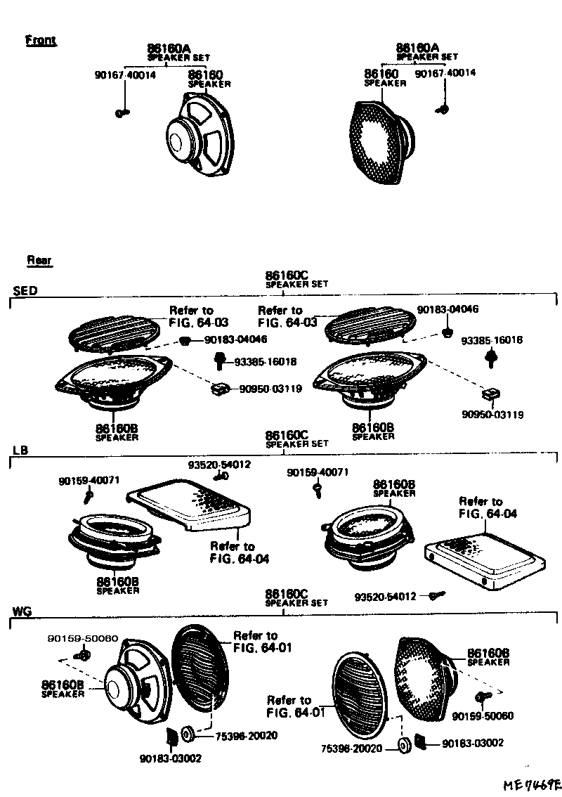 Toyota 86160-20110 SPEAKER ASSY, REAR