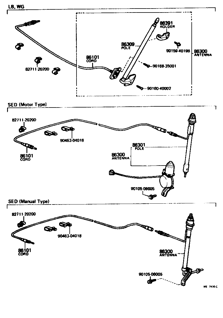 Toyota 86300-20260 ANTENNA ASSY, W/HOLDER